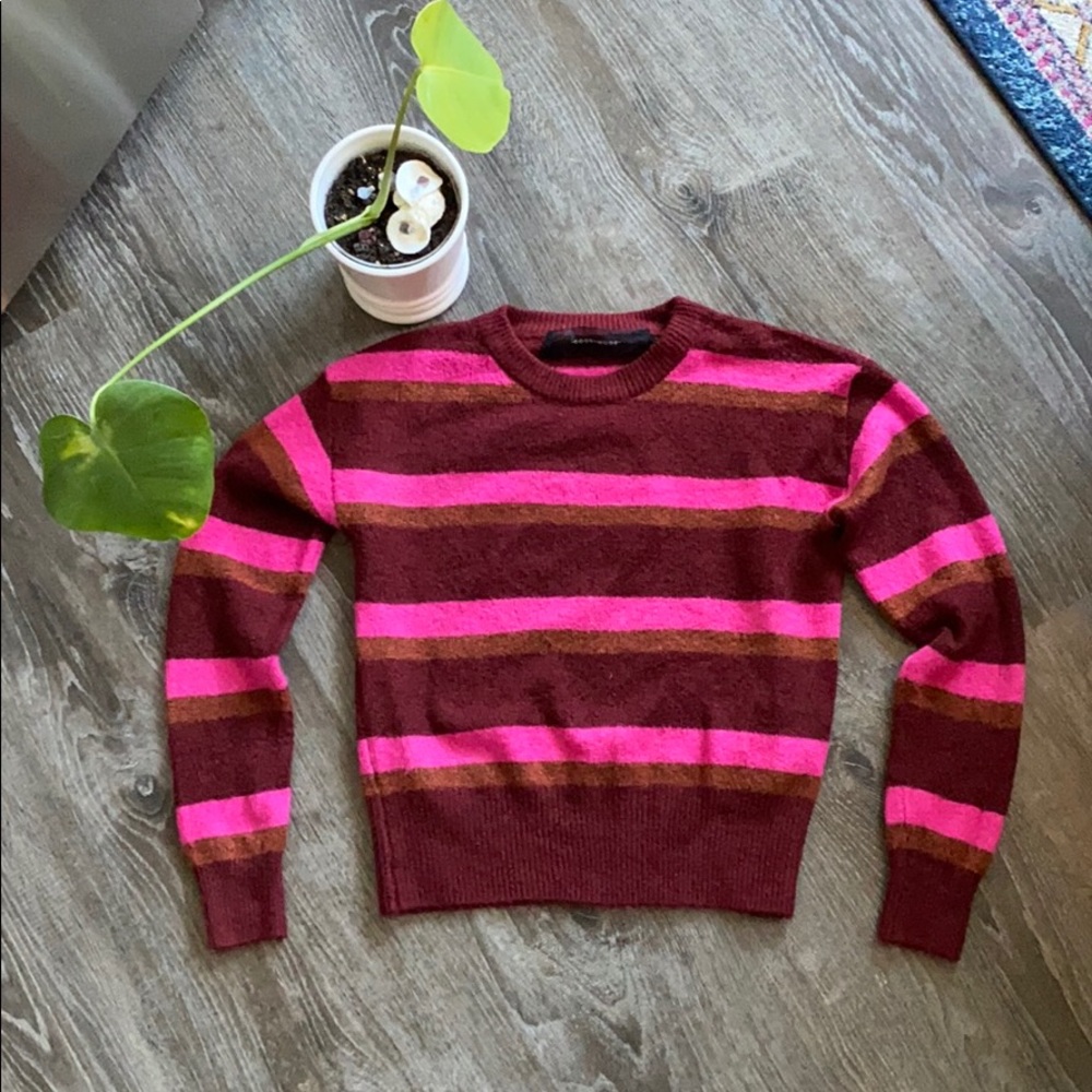 Striped Crew Neck Pullover Sweater